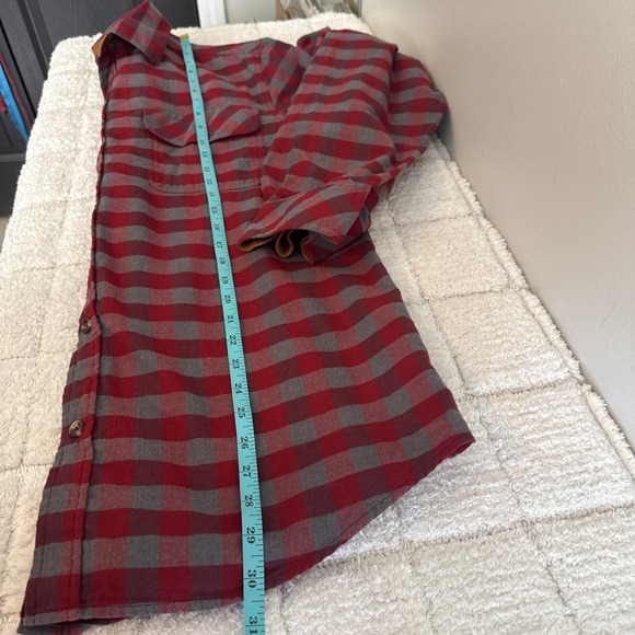 Venado Flannel Shirt Mens L Red Plaid Long Sleeve Button Up Casual Outdoor - Picture 8 of 11